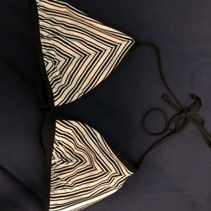 black & white triangle bikini top